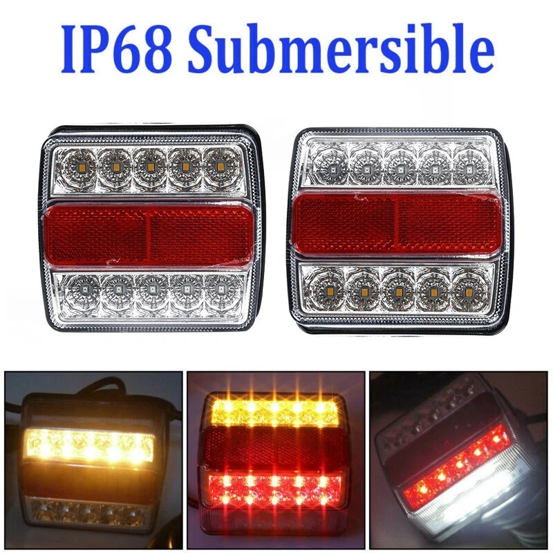 High Visibility Rear LED Submersible Trailer Tail Lights for