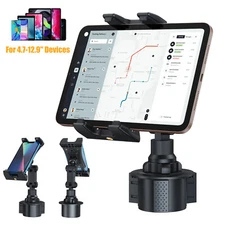 360° Adjustable Car Cup Mount Phone Holder for 4.7- 12.9" iPhone Samsung iPad