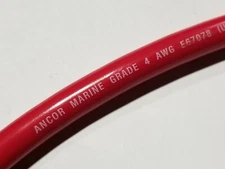 Ancor #4awg Marine Grade Tinned Copper Boat Cable BC-5W2 UL-1426 Red /10ft