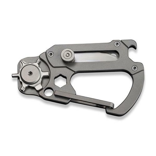 Civivi Polymorph Carabiner Keychain Multi Tool Gray Titanium Utility Plain Blade - Picture 11 of 12