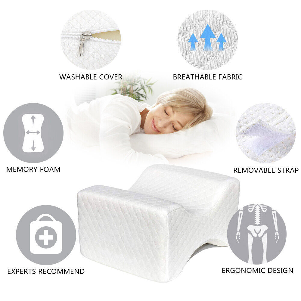 Memory Foam Knee Pillow Wedge, Leg Pillow with Cooling Gel