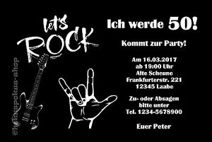 30 Einladungskarten Rock Musik Geburtstag Einladungen Party Jedes Alter 40 50 60 Ebay