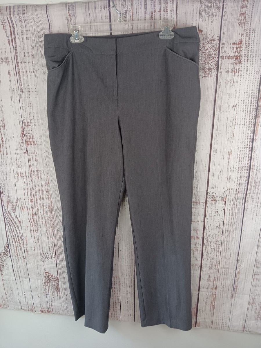 Chicos Dress Pants Women's Size Gray Career Polyester Blend Pleated