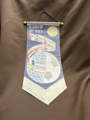 Grand Fanion Vintage Argentine 78 - Coupe Du Monde 1978 - Pennant Football
