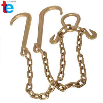 Tow Chain J-Hooks V-Chain Flatbed Truck Rollback Wrecker Carrier 5/16'' X 2' G70