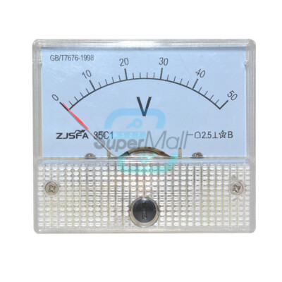 DC 50V Analog Panel Volt Voltage Meter Voltmeter Gauge 85C1 White 0-50V DC