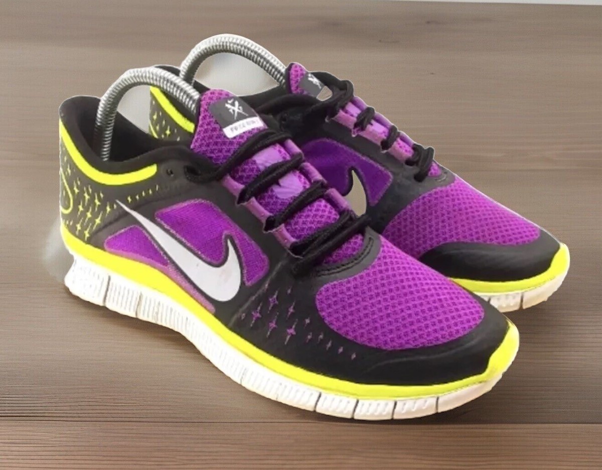 Nike Free 3.0 V5 Mens Running Shoes Purple Volt Yellow Laser Cut Size 7.5 Nike Free Running Shoe Trainer 5.0 NRG Black/Volt/Electro Purple main image 4