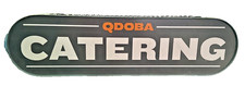 QDOBA CATERING DOUBLE SIDED LIGHT UP ELECTRIC HANGING STORE SIGN w/ BOTTOM RINGS