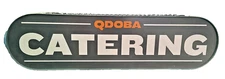 QDOBA CATERING DOUBLE SIDED LIGHT UP ELECTRIC HANGING STORE SIGN w/ BOTTOM RINGS