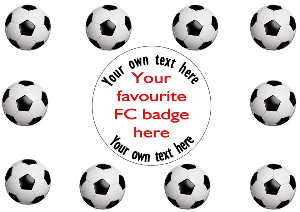PERSONALISED Football Party stickers bags sweet cones labels Birthday Send your club Badge