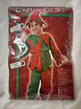 Complete ELF Set Child Small 4-6 Christmas Holiday Costume Red Green NEW