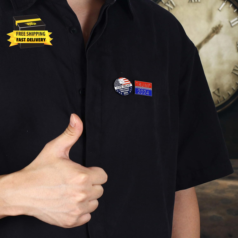 Trump Pins 2024, Trump Merch Enamel Pins Bulk Trump Brooch Pin American