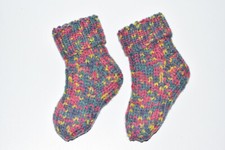 Handgestrickte klobige Wollstiefelsocken