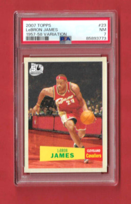 2007 Topps 1957-58 Variation LeBron James PSA 7 Basketball Grade Card