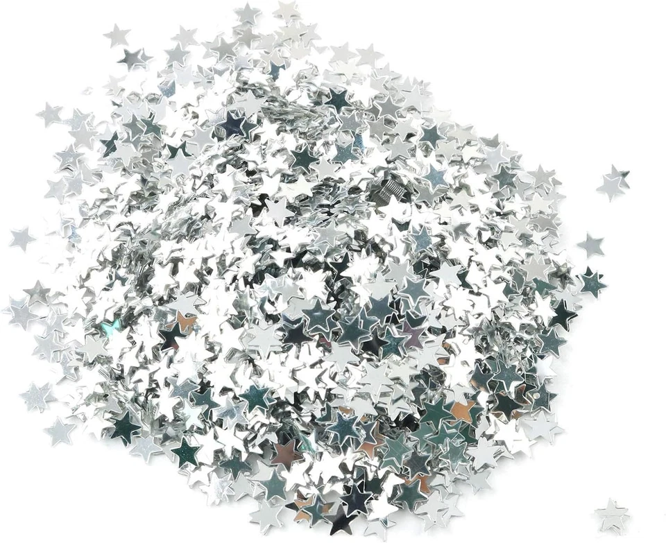 Confeti Estrella 30 Gramos 6Mm Oro y Plata Estrellas Lentejuelas Lámina Metálica Confetis Foto 2 de 4