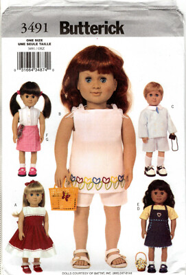 ''18'' Doll Clothes''  2002 Butterick Sewing Craft Pattern # 3491 UNCUT