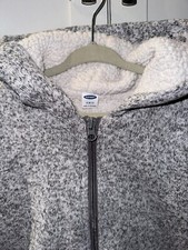 OLD NAVY Jacket Boy s 6 6X 6/7 Fleece Coat Zip Up Lining Hood Pockets THICK WARM