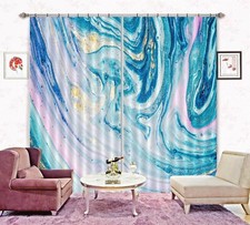 3D Blue Texture ZHUA3488 Photo Curtain Window Blockout Fabric Amy 2023