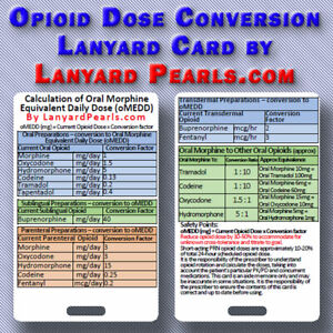 Morphine Equivalent Dose Chart