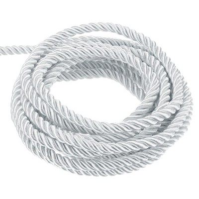 Twisted Cord Trim, 22 Yard 5mm 3-Ply Twine Braided Rope Thread,White