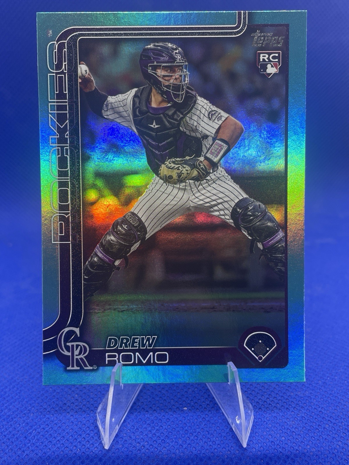 2025 Topps Series 1 - Drew Romo #296 Aqua Rainbow Foil (RC)