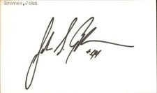 John Graves Signed 3x5 Index Card Cut Autograph Den