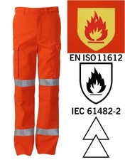 Ballyclare Orange Flame Retardant Arc protection Cargo Trouser Hi viz Stripes