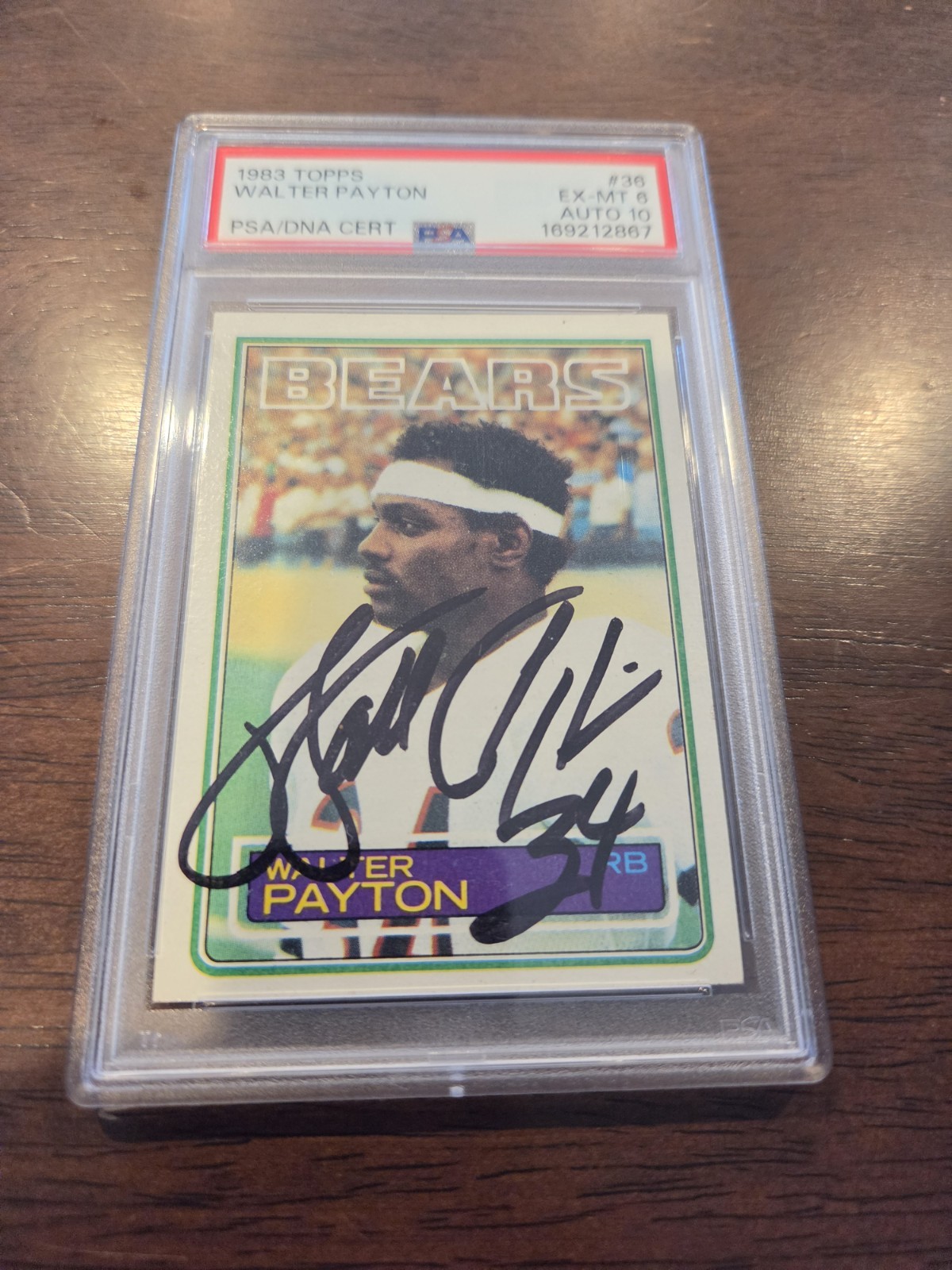 1983 Topps - Walter Payton #36 PSA/DNA Auto PSA 6 Football Chicago Bears view 4