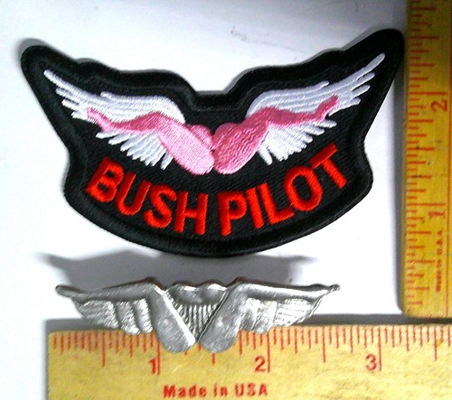 BUSH PILOT pin -patch vintage collectible biker vest hat 