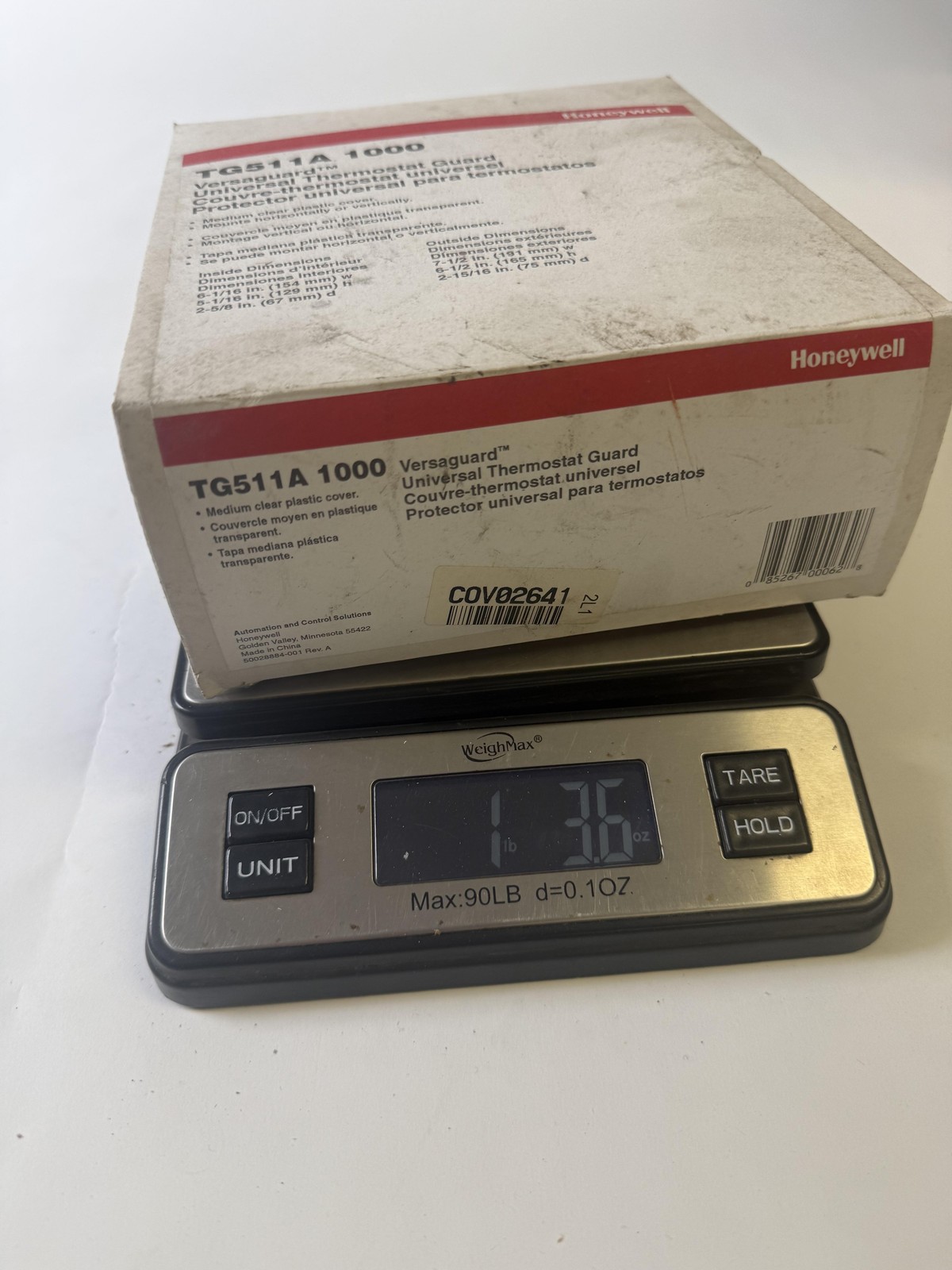 Honeywell TG511A1000 Versaguard Universal Thermostat Guard Medium Clear Cover