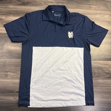 Under Armour Notre Dame Fighting Irish Polo Shirt Mens Medium Blue HeatGear