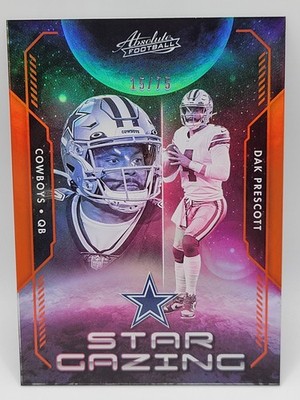 Dak Prescott 2023 Absolute Football Star Gazing Orange Parallel #15/75 Dallas...
