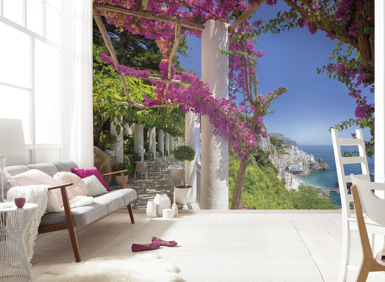 Sunny Amalfi Coast Picture Wallpaper 368x254cm feature wall mural giant decor