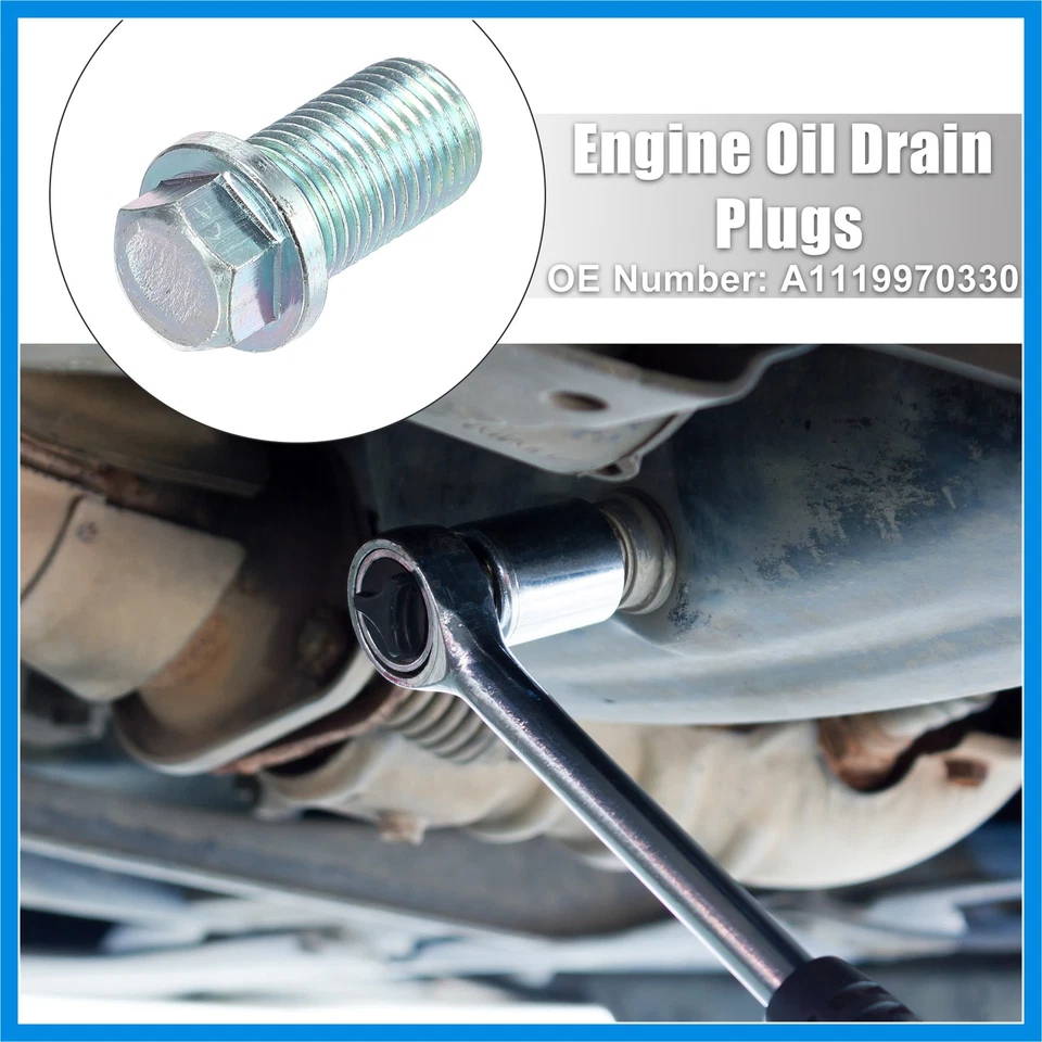 Kit 2 motores M14x1.5 tapón de drenaje de aceite con lavadora A1119970330 para Mercedes-Benz Foto 2 de 4