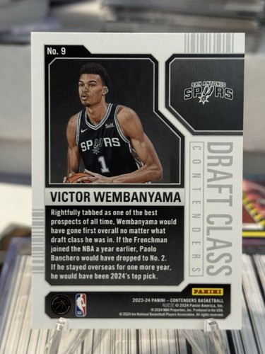 2023-24 Panini Contenders -2023 Draft Class Contenders Victor Wembanyama #9 (RC) - Picture 2 of 2