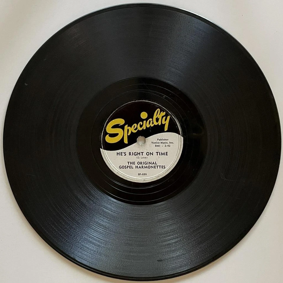 Original Gospel Harmonettes I Shall Know Him / On Time 78 rpm V Specialty 839 - Image 2 of 4