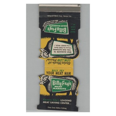 Jewelite Matchbook Cover Billy Fry Meat Markets Kansas City MO