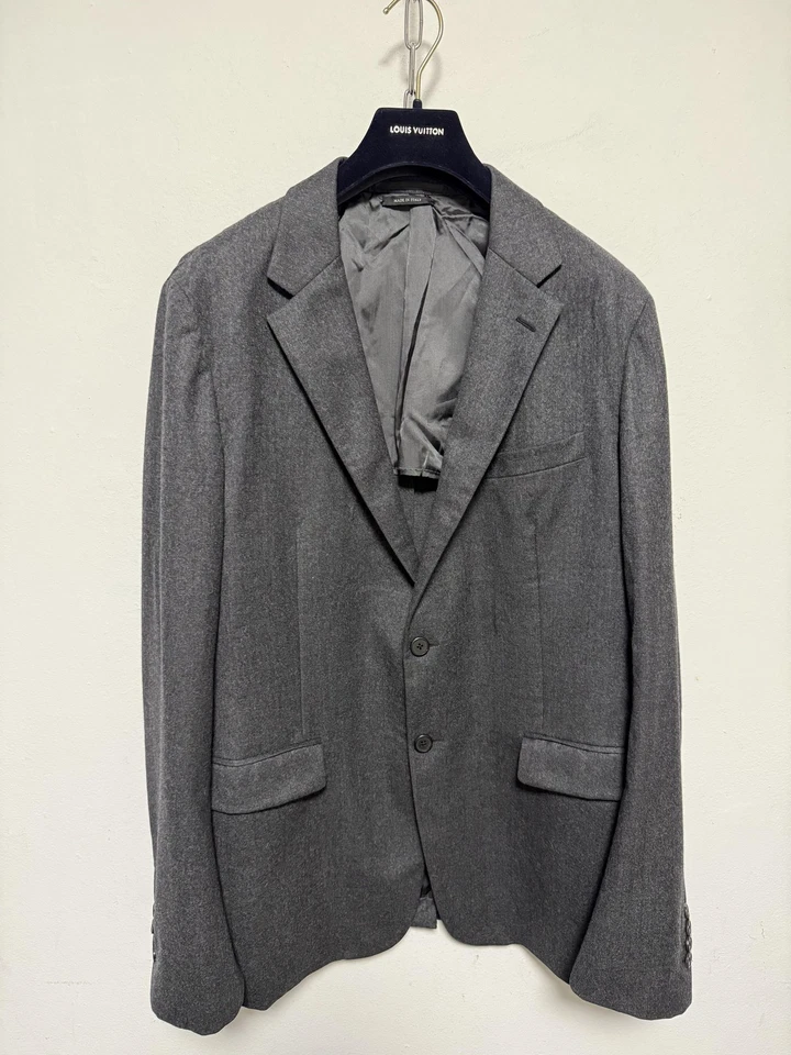 Blazer Prada Para Hombres 54R Gris Lana Dos Botones Muesca Solapa Hecho en Italia A38824 Foto 2 de 4