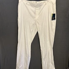 Nike Golf Pants Mens 40/32 White Tour Performance Tech Dri Fit Flat Front