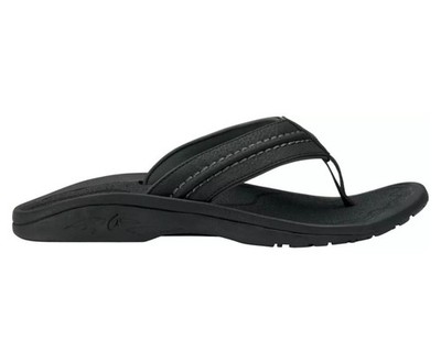 OluKai Men's Hokua Flip Flop Color: Black/Dark Shadow