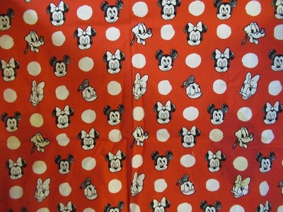 Camelot Fabrics Mickey Mouse & Friends Minnie Goofy Donald Duck VTG  18''X43''