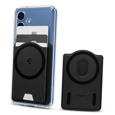  for MagSafe Wallet, Holds 3 Cards, Compatible with Galaxy PU Black (MagFit+)