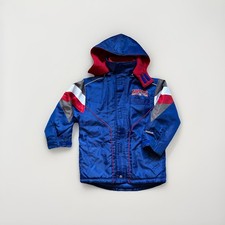 Reebok Boys NFL New York Giants Full Zip Jacket Removable Hood Blue Red White S8