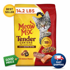 Tender Centers Basted Bites Beef & Salmon Dry Cat Food, 14.2 lb Bag 1.69 per gallon
