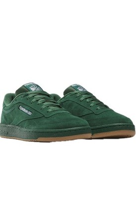 Reebok Classic Green Suede Low-Top Lace-Up Sneakers Gum Rubber Sole