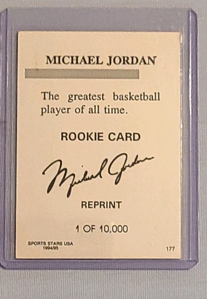 1994 Sports Stars USA  1986 Fleer Michael Jordan  Rookie Card 1 Of 10000 REPRINT view 3