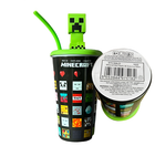 Minecraft Creeper 3D Cup 600ml Kids BPA Free Drinks Tumbler with Straw UK