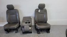 2017 Ford F350 Pair of Front Seats w/Center Console/Jump Seat Gray Vinyl, Manual