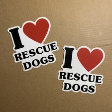 Rescue Dog Vinyl Sticker 2pk - 3  Waterproof Car Decal