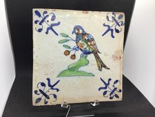 17th century Dutch Delft tile of a bird